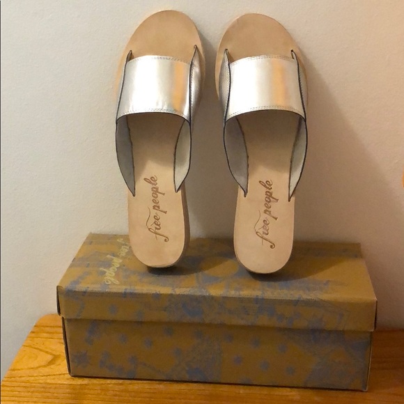 *Free People* Leather Wedges Sandals R1 - Picture 5 of 8